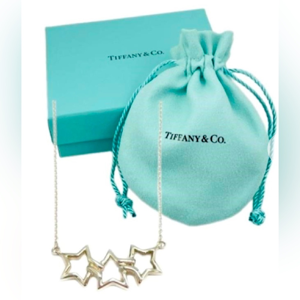 Tiffany and Company Sterling Silver Triple Star Necklace